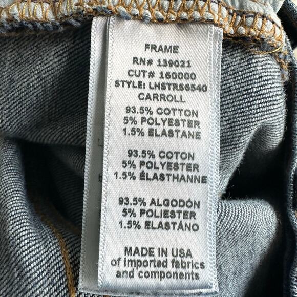 Frame Le High Straight High Rise Staggered Hem Jeans Carroll Wash - Picture 10 of 10